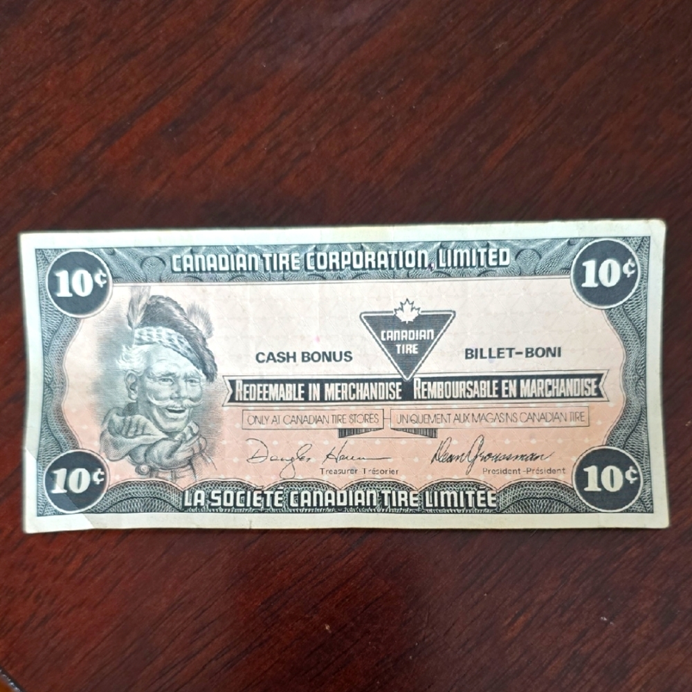 Canadian Tire 10 Cent Cash Bonus Note